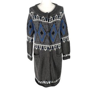 Free People Nordic Fair Isle Cardigan Womens Long Cardigan Mohair Wool Blend